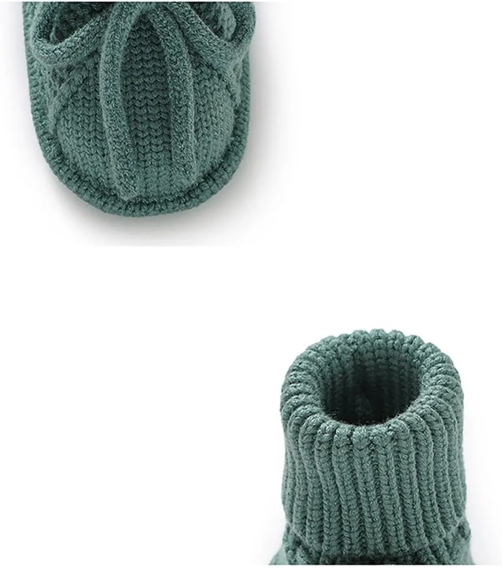 Baby Booties Newborn Sock Shoes Hand Knitting Crochet Infant Boy Girl Cozy Shoes Indoor Breathable First Walking Shoes