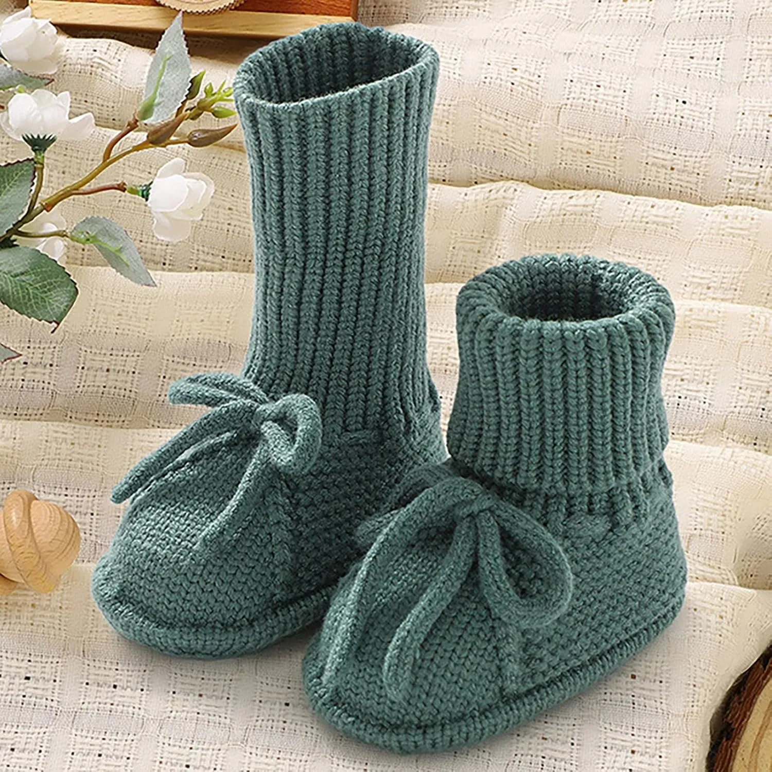 Baby Booties Newborn Sock Shoes Hand Knitting Crochet Infant Boy Girl Cozy Shoes Indoor Breathable First Walking Shoes