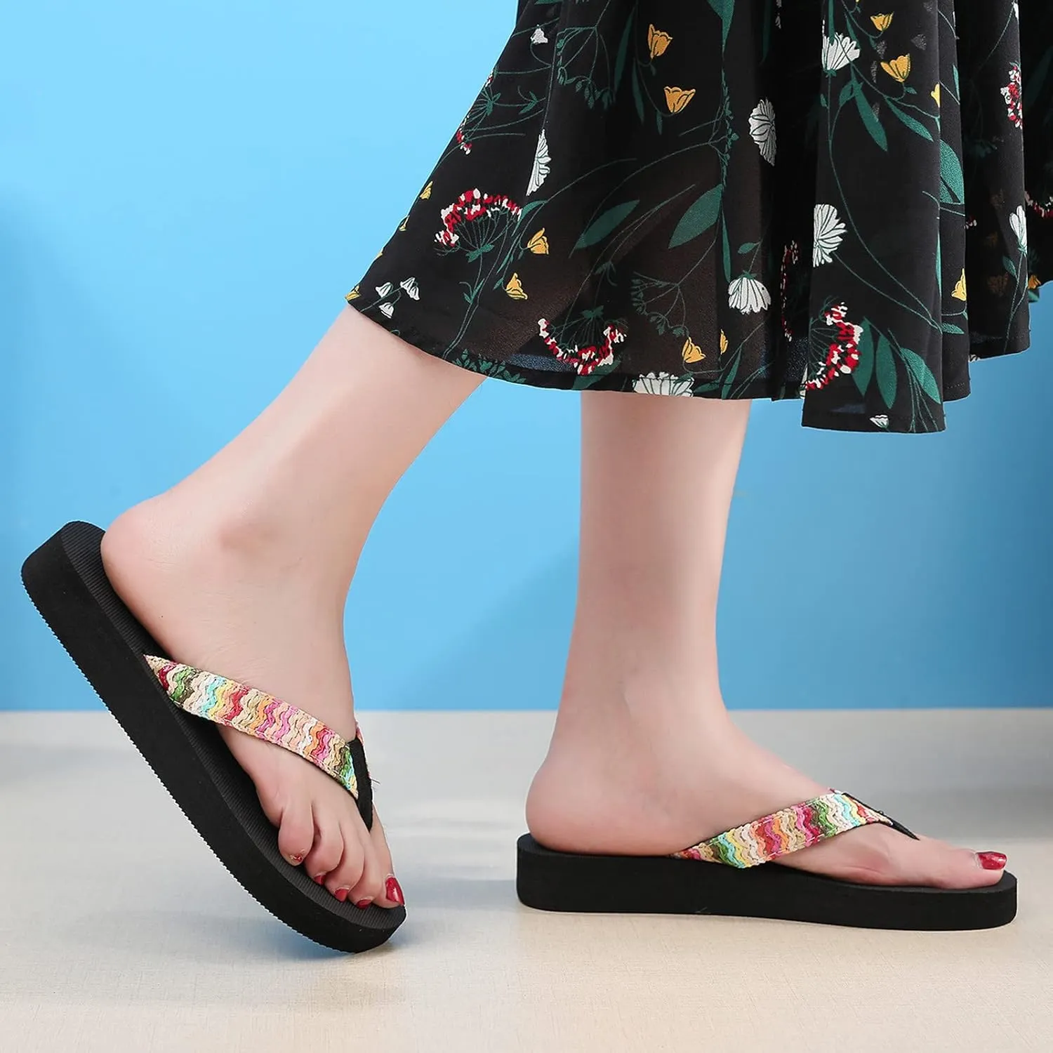 Beach Flip Flops Women Sandals for Women Comfortable Comfortable Beach Thong Sandals with Arch Support
