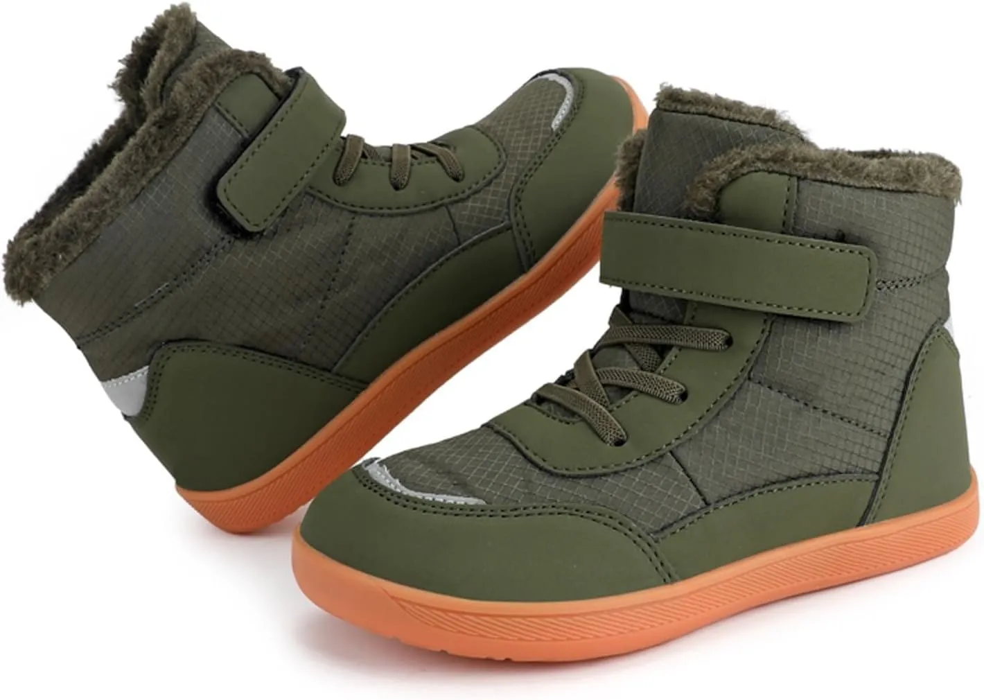 Boys Girls Barefoot Winter Boots With Wide Toe Box Slip Drop Sole Ankle Winter Snow Boots For Boys Size 5 Shoes