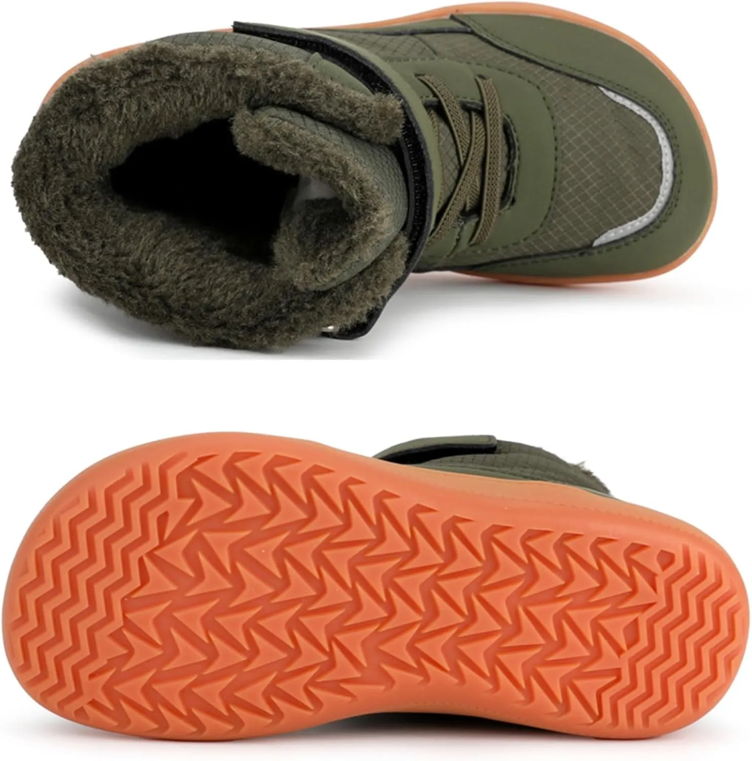 Boys Girls Barefoot Winter Boots With Wide Toe Box Slip Drop Sole Ankle Winter Snow Boots For Boys Size 5 Shoes
