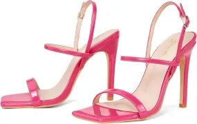 GENSHUO Womens 4 inches Heeled Sandals Square Open Toe Ankle Strap Stiletto High Heel Sandals Dress Wedding Party Heels
