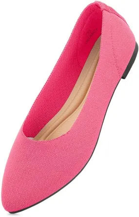 Herstyle Women's Flats  Dressy Pointed Toe Knit Ballet Flat Shoes with Memory Foam | Slip-On, Foldable & Comfortable for Work, Office, Party & Travel (2025 Trend)