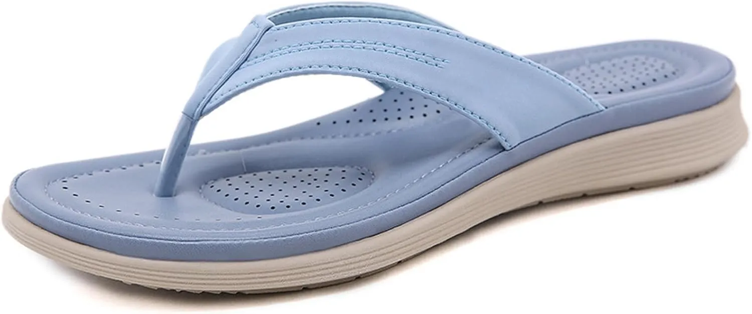 Ladies Summer Casual Solid Colour Thick Bottom Beach Large Size Slope Heel Sandal Womens Bling Flip Flops Size 9