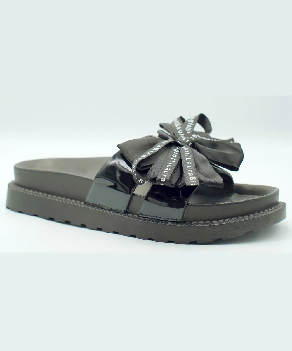LAURA BIAGOTTI SLIDERS WITH BOW DETAILING
