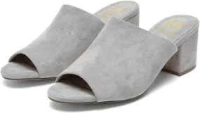 LEHOOR Women Chunky Block Heel Mules Open Peep Toe Slip On Suede Sandals 2” Mid Heels Round Toe Slides Shoes Comfortable Backless Loafers Office Work Summer Beach Slide Slippers Elegant 4-11 M US