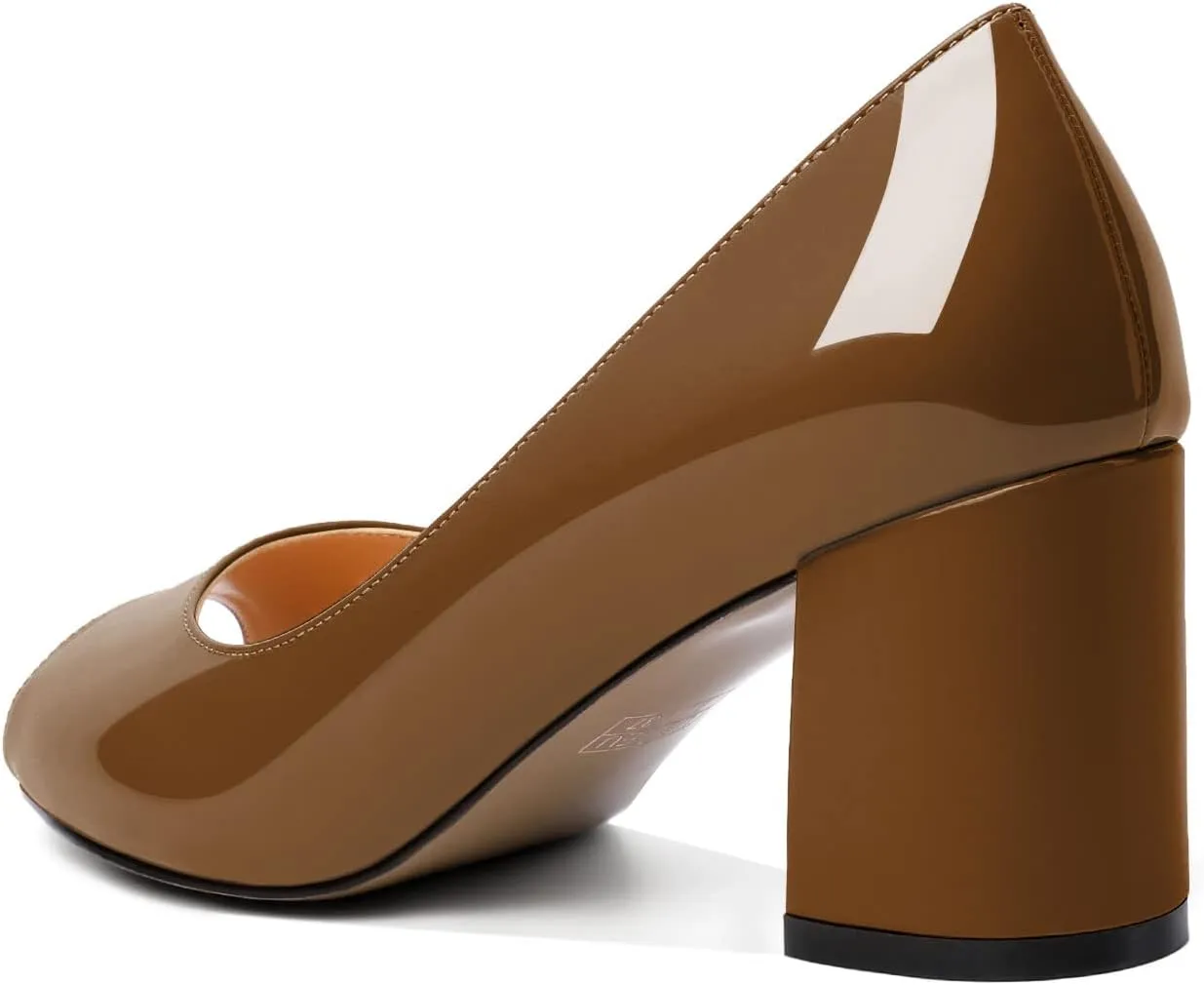 Mettesally Womens Peep Toe Pumps Low Chunky Heels Slip On Comfortable Open Toe Wedding Prom Dressy Shoes