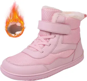 Open Toe Fuzzy Snow Booties For Boys Kids Childrens Leather Flat Non Slip Shoes Outdoor Running Warm Lightweight Boots