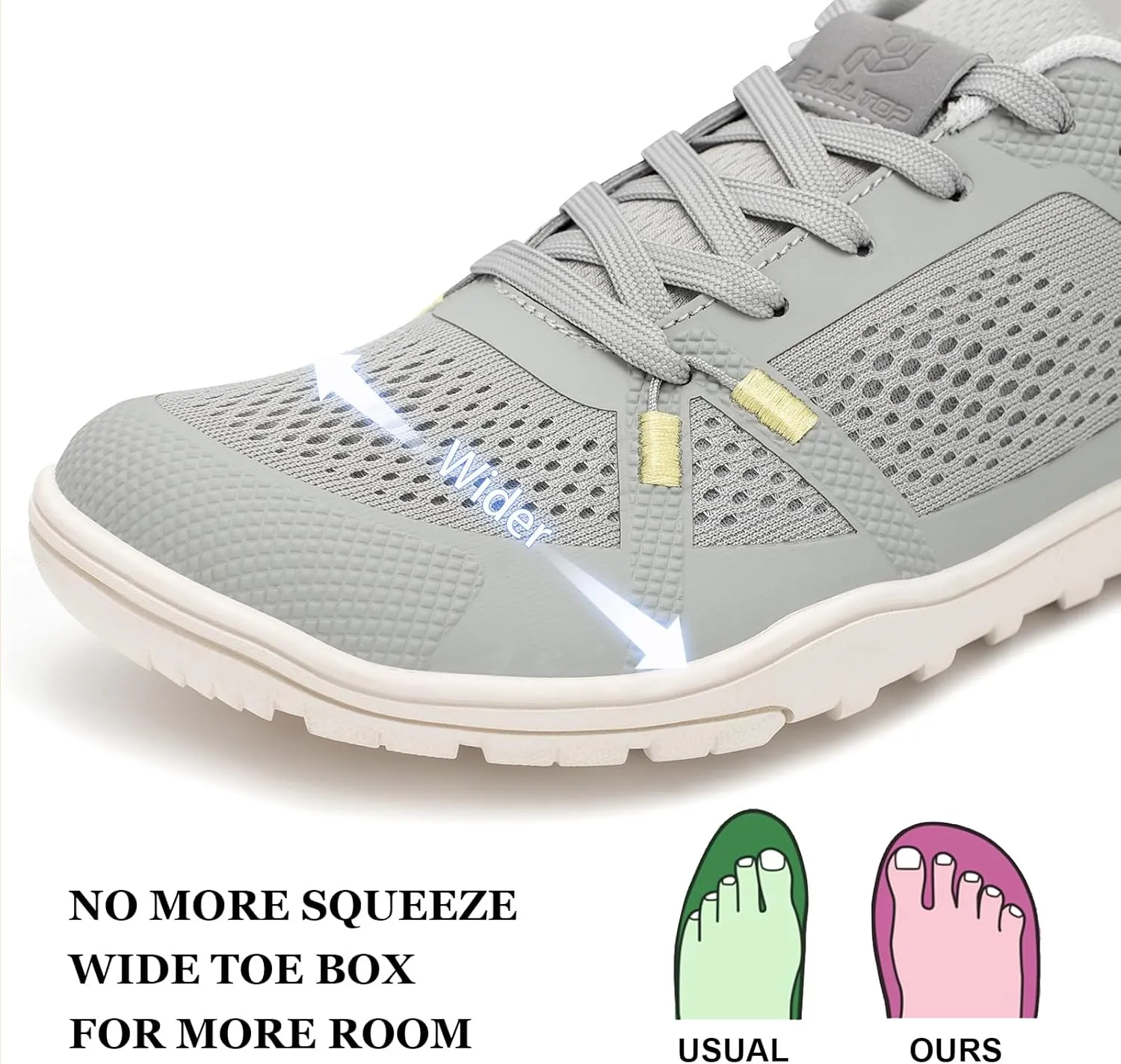 Pulltop Barefoot Trail Running Shoes for Womens - Wide Toe Box | Zero Drop Sole | Minimalist Crossfit Training Shoes