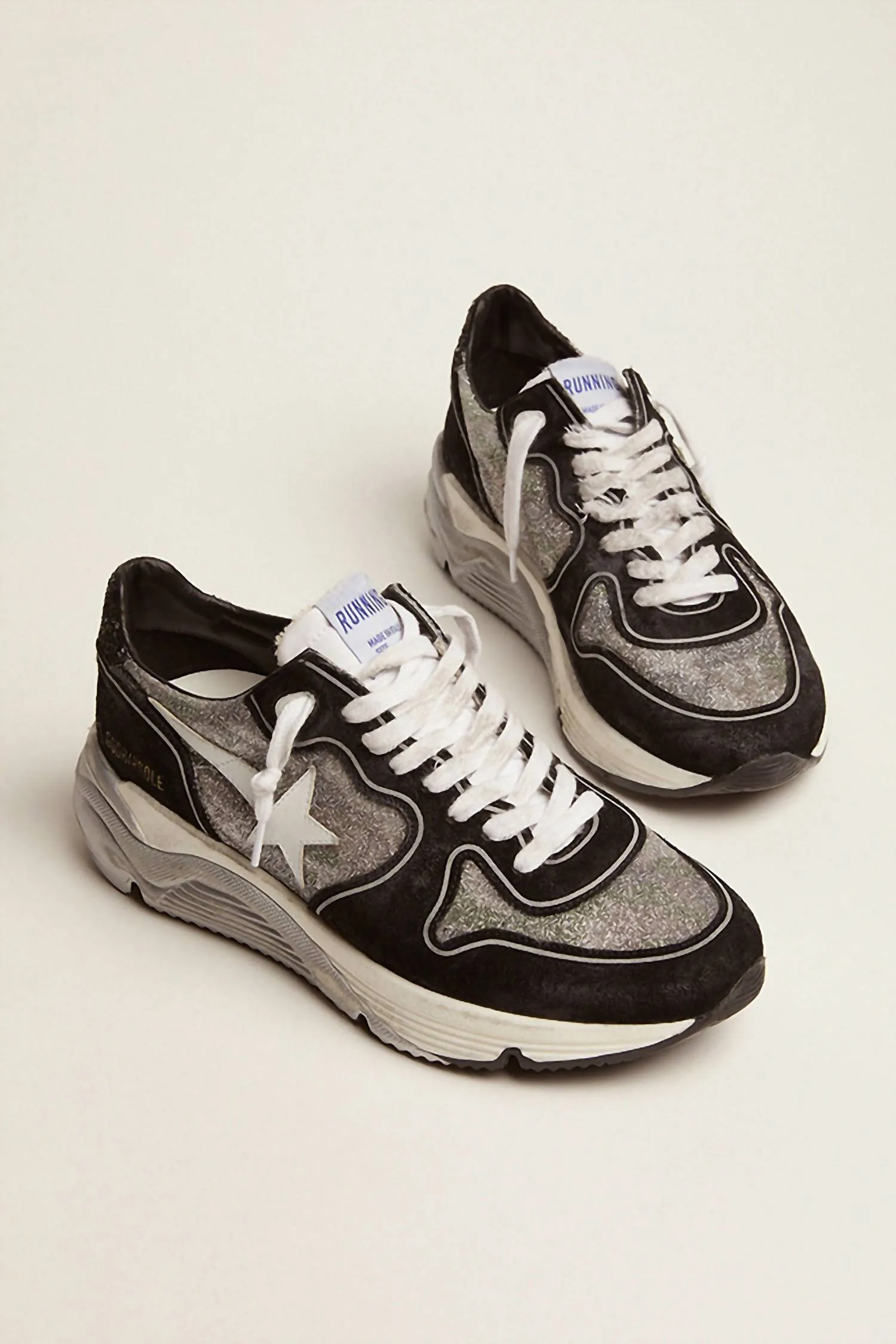 Running Sole Sneaker Black in Black/Camo/Silver