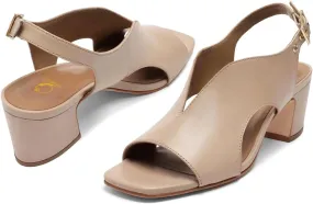 SHODENSE Women Heeled Sandals Peep Square Toe Suede Chunky Block Heel Sandal Booties Cut-out Ankle Strap Heeled Dress Sandal Shoes Open Toe Slingback Pumps Backless Buckle Summer Elegant 4-13 M US