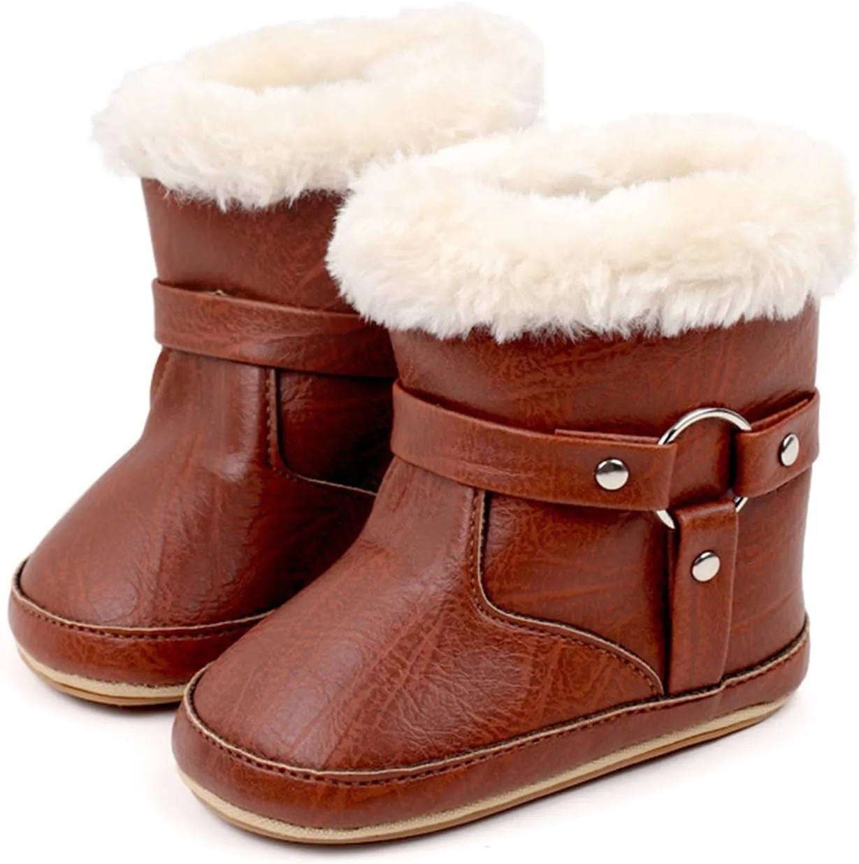 Toddler Baby Warm Fleece Winter Snow Boots Toddler Cute Comfortable Warm Fuzzy Shoes Infant Faux Fr Booties Insulated Toddler Winter Boots