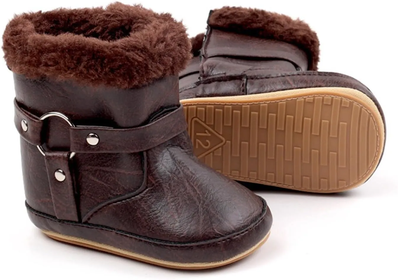 Toddler Baby Warm Fleece Winter Snow Boots Toddler Cute Comfortable Warm Fuzzy Shoes Infant Faux Fr Booties Insulated Toddler Winter Boots