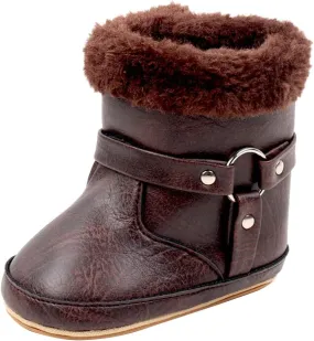 Toddler Baby Warm Fleece Winter Snow Boots Toddler Cute Comfortable Warm Fuzzy Shoes Infant Faux Fr Booties Insulated Toddler Winter Boots
