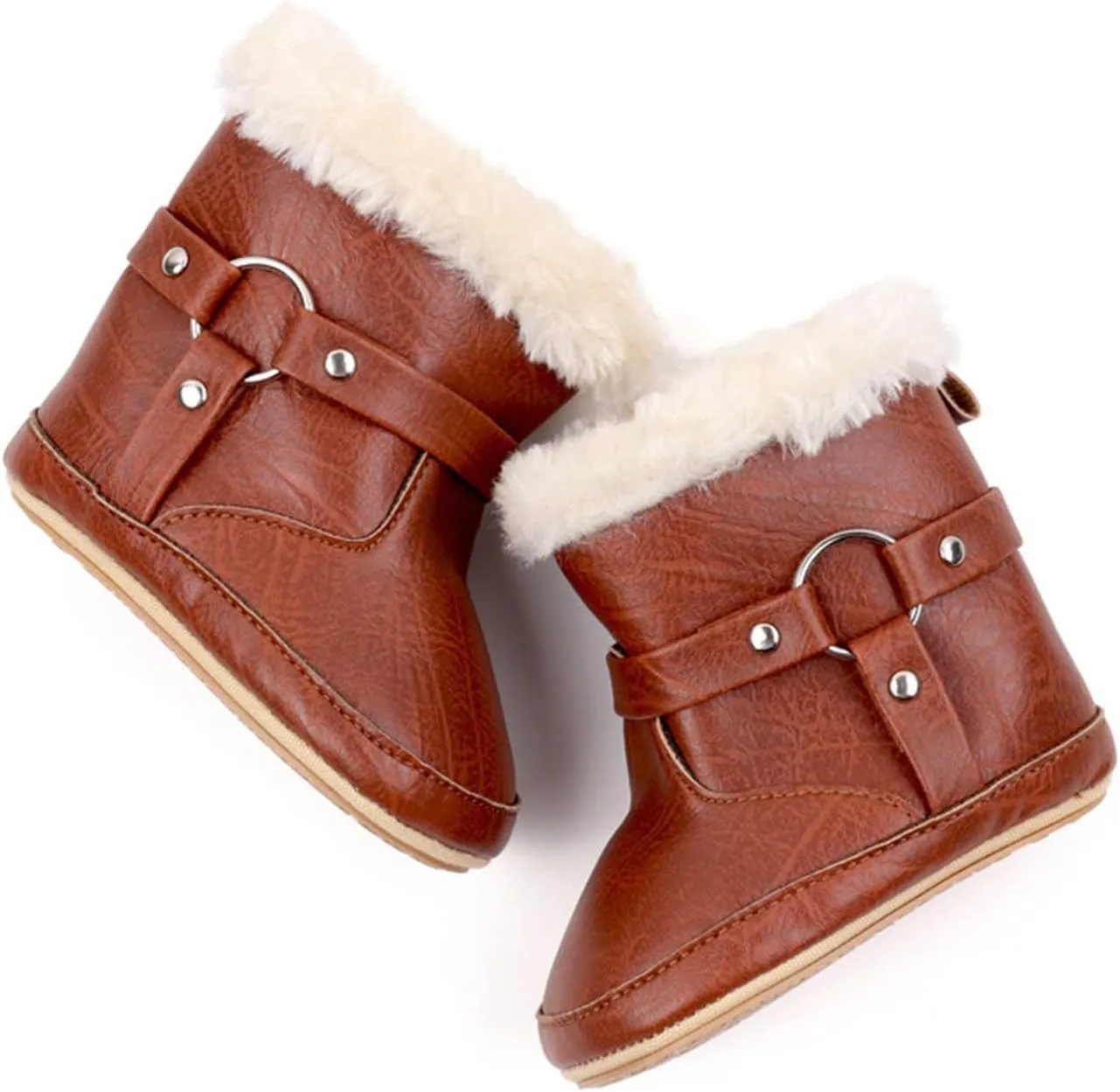Toddler Baby Warm Fleece Winter Snow Boots Toddler Cute Comfortable Warm Fuzzy Shoes Infant Faux Fr Booties Insulated Toddler Winter Boots