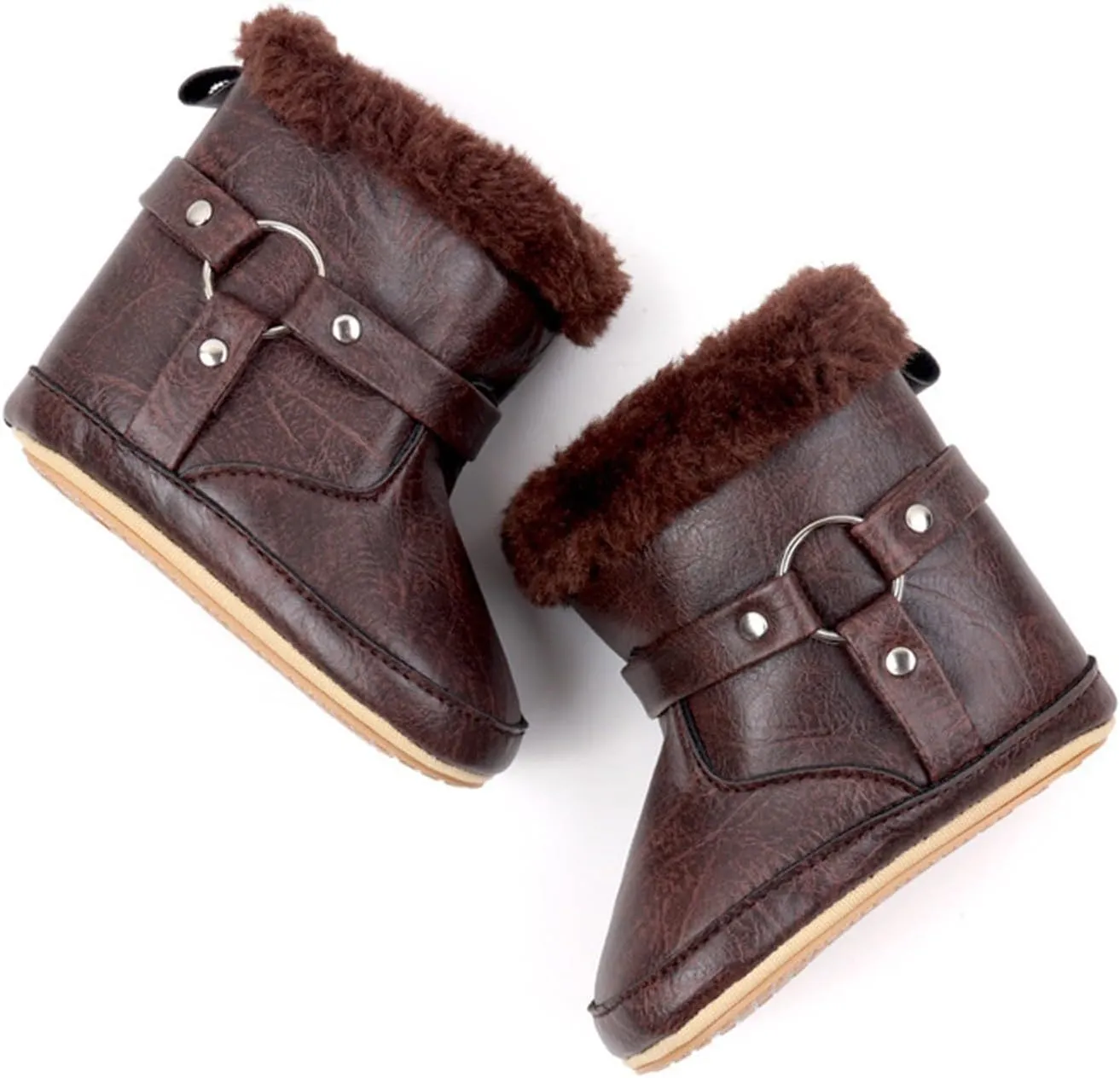 Toddler Baby Warm Fleece Winter Snow Boots Toddler Cute Comfortable Warm Fuzzy Shoes Infant Faux Fr Booties Insulated Toddler Winter Boots