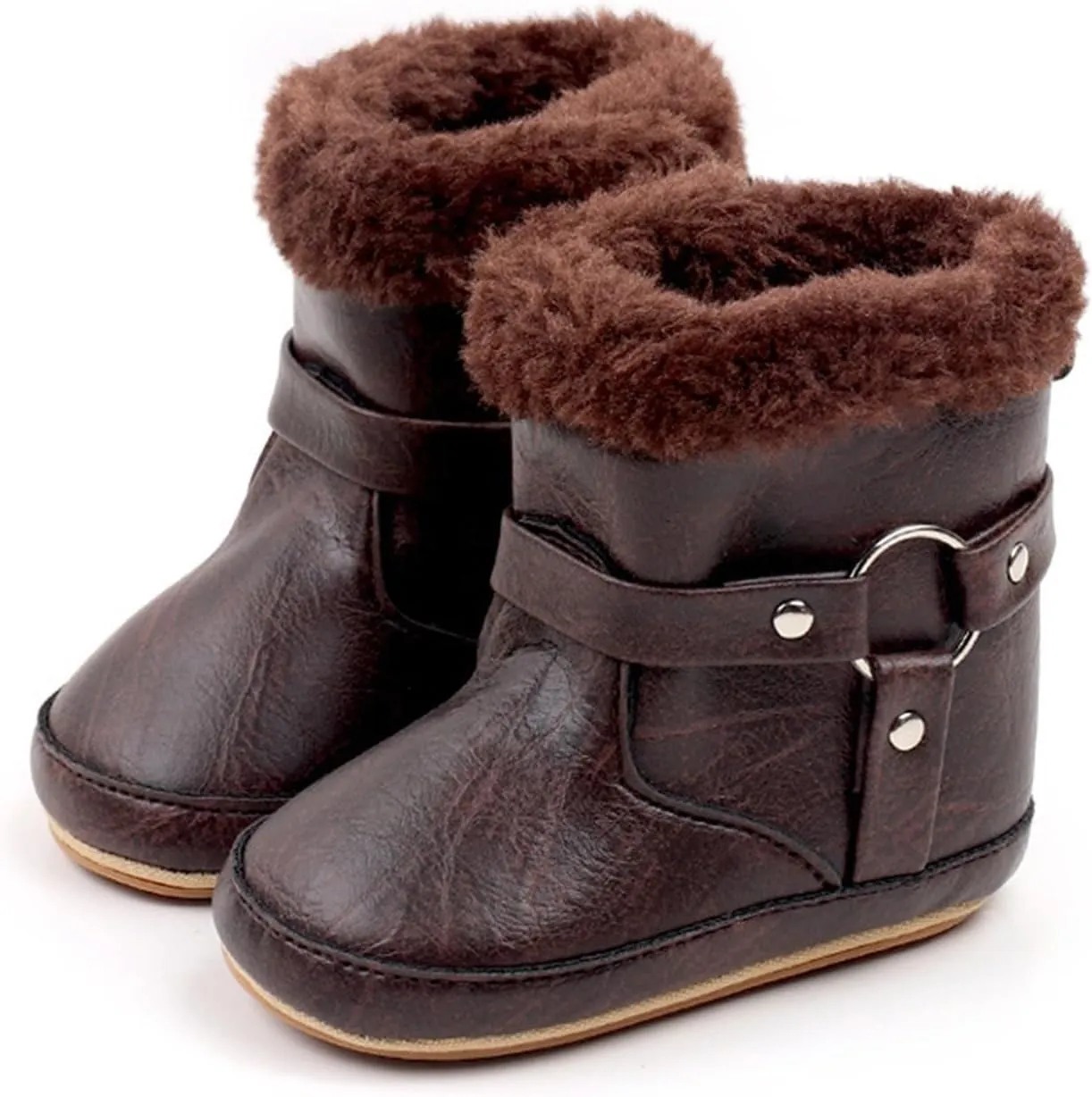 Toddler Baby Warm Fleece Winter Snow Boots Toddler Cute Comfortable Warm Fuzzy Shoes Infant Faux Fr Booties Insulated Toddler Winter Boots