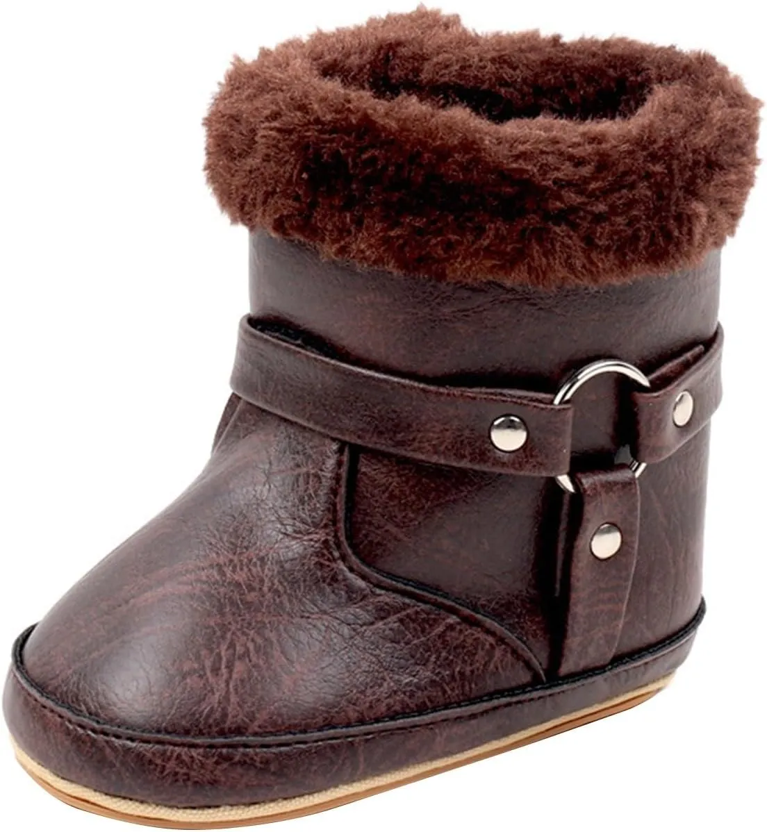 Toddler Baby Warm Fleece Winter Snow Boots Toddler Cute Comfortable Warm Fuzzy Shoes Infant Faux Fr Booties Insulated Toddler Winter Boots