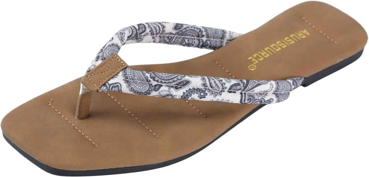 Women Shoes Soft Soled Flip Flops Fashionable Flip Flops Beach Tie Dye Printed Beach Sandals for Women Sandals with Heel