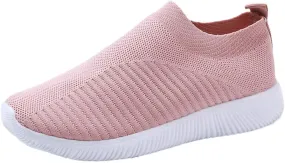 Women's Fashion Sneaker Mesh Slip On Black Non Slip Shoes for Women Comfortable Mens White Running Shoes Womens Loafer Flat Non Slip Sneakers for Women