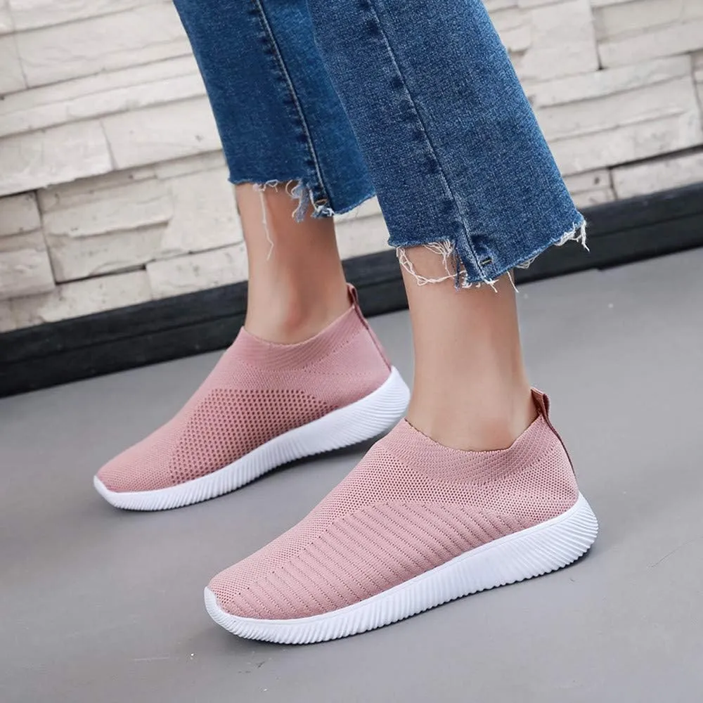 Women's Fashion Sneaker Mesh Slip On Black Non Slip Shoes for Women Comfortable Mens White Running Shoes Womens Loafer Flat Non Slip Sneakers for Women