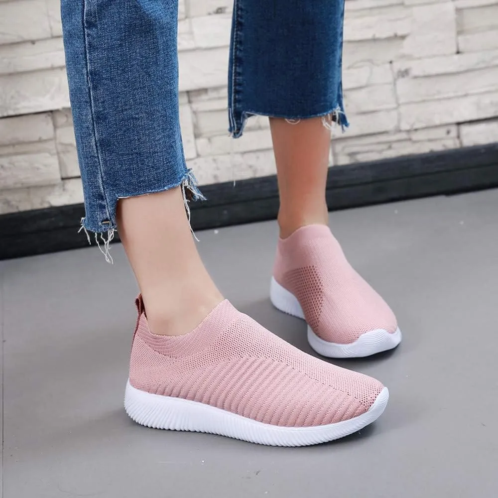 Women's Fashion Sneaker Mesh Slip On Black Non Slip Shoes for Women Comfortable Mens White Running Shoes Womens Loafer Flat Non Slip Sneakers for Women