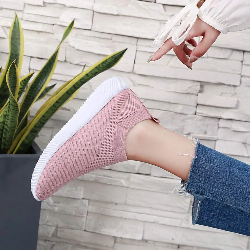 Women's Fashion Sneaker Mesh Slip On Black Non Slip Shoes for Women Comfortable Mens White Running Shoes Womens Loafer Flat Non Slip Sneakers for Women