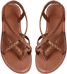 Womens Flat Sandals Strappy Thong Sandals Casual Elastic Strap Flip Flops Slingback Beach Flip Flops