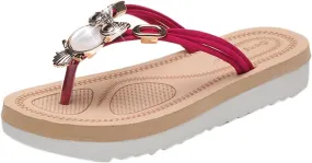 Women's Platform Slippers Flat Flip Flops Beach Slides For Women Slides Light weight Comfortable Casual Sandals
