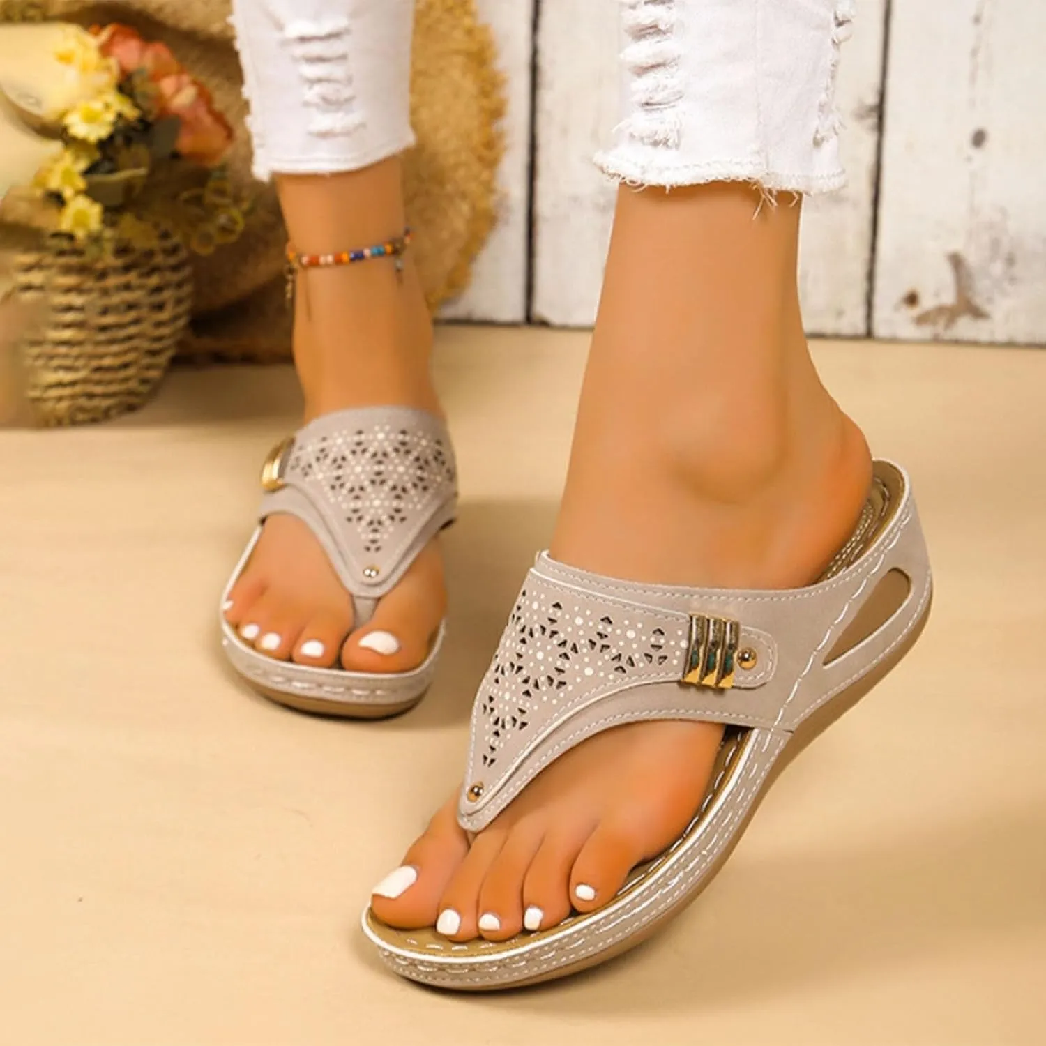 Women's Sandals Comfort Beach Thong Sandals Indoor Outdoor Womens Sandals Womens Arch Support Flip Flops