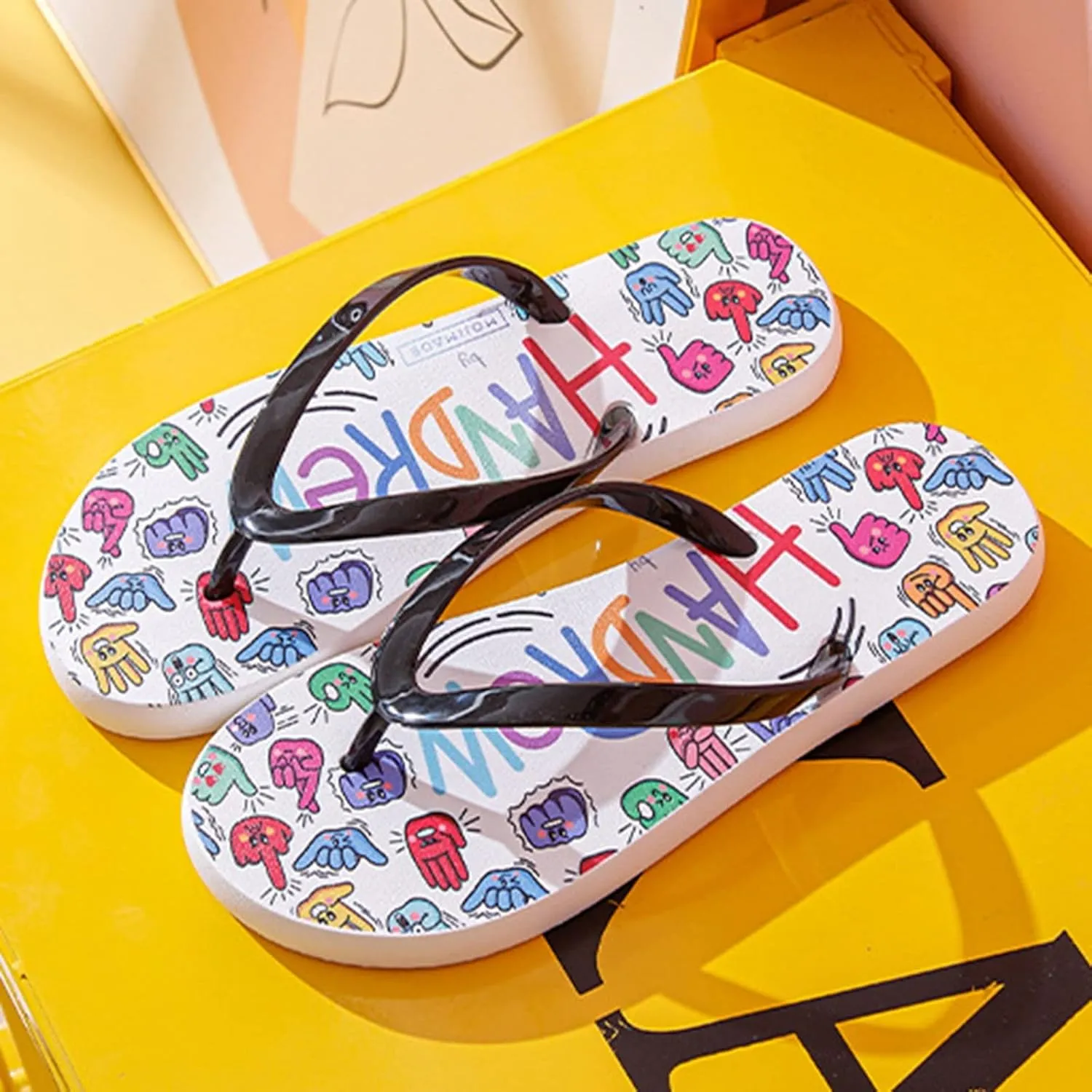 Women's Sandals Slip on Lightweight Athletic Thong Sandals Black Flip Flops Womens Arch Support Flip Flops