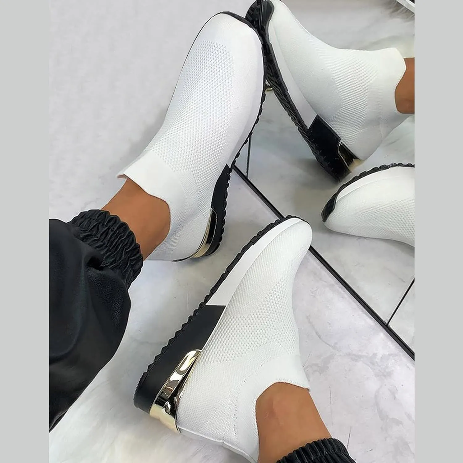 Women's Slip-on Shoes Wide Width Sneakers Hands Free Mens Running Shoes Jogging Men Shoes Casual Dress Sneakers White Tennis Shoe Trainers Shoe