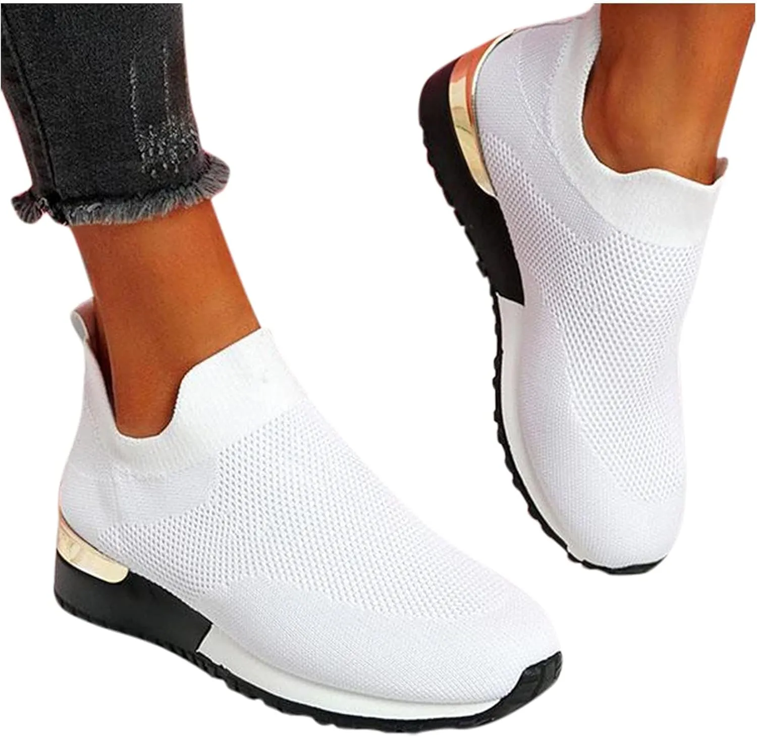 Women's Slip-on Shoes Wide Width Sneakers Hands Free Mens Running Shoes Jogging Men Shoes Casual Dress Sneakers White Tennis Shoe Trainers Shoe